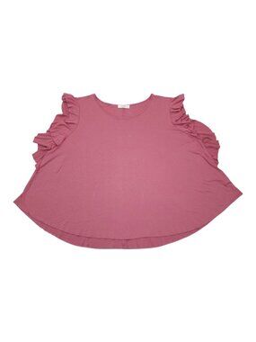 Jade By Jane 3X Ruffle Sleeve Tunic Top Blouse Flared stretch Viscose Spandex